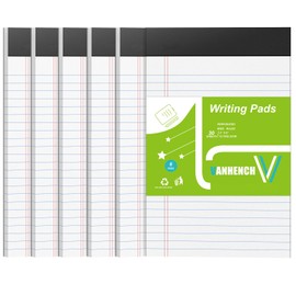 Vanhench 6-Pack Note Pads Legal Pads 5”x 8", Small NotePads Writing Pads Office College School Supplies Desk Accessories, White 30 Sheets Memo Legal Pad Lined Paper for Notebooks Work Business