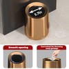 LEASYLIFE 10L/2.6 Gallon Rose Gold Stainless Steel Trash Can,Brush Gold