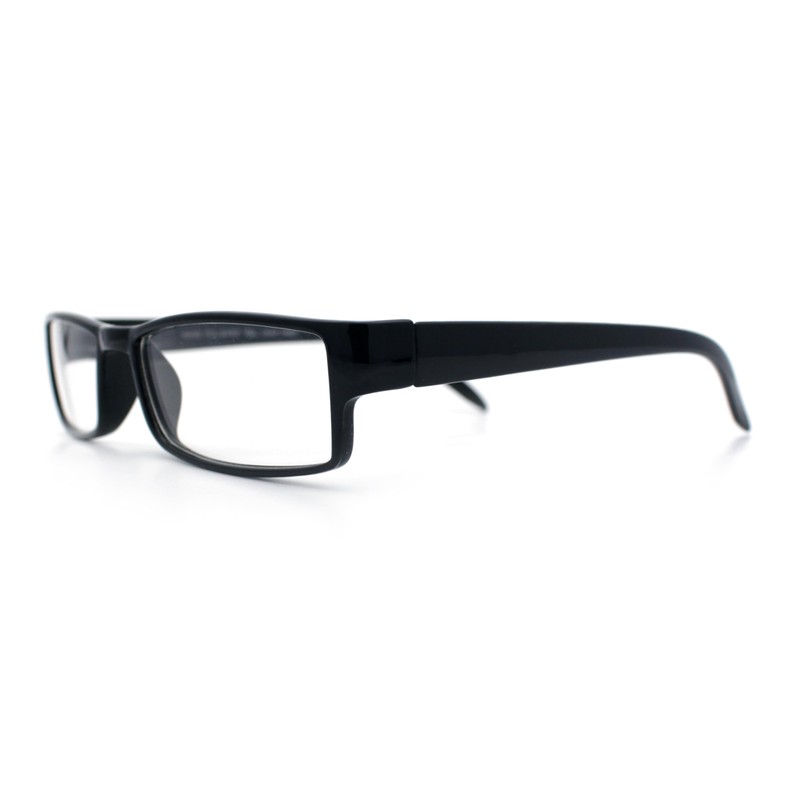 SA106 Black Narrow Rectangular Spring Hinge Plastic Clear Lens Eye