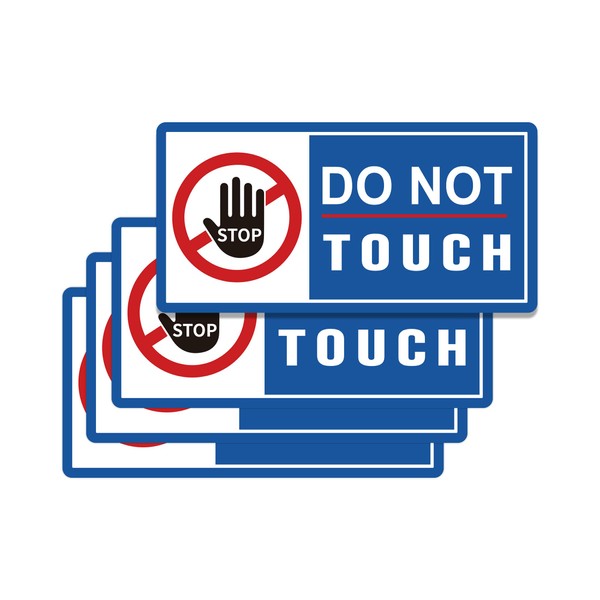 4 PCS Do Not Touch Warning Sign Stickers,Self Adhesive Durable
