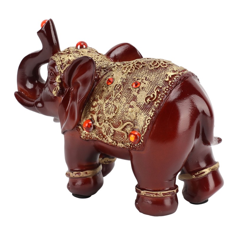 Elephant Statue Durable Resin Cute Elegant Attract Wealth Round Corner