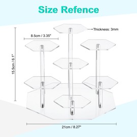 UXCELL Acrylic Display Stand for Figures & Collectibles - 7-Tier Clear Acrylic Risers for Showcasing Pastry & Candy