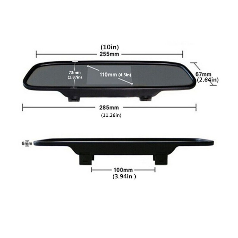 4.3" TFT LCD Car Rear View Mirror Monitor Kit +