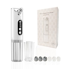 Pore Vacuum Blackhead Remover, 2-in-1 Hydrating Facial Cleansing Tool, 3 Suction Levels, 6 Replaceable Heads, Deep Pore Cleaning for Blackheads & Blemishes