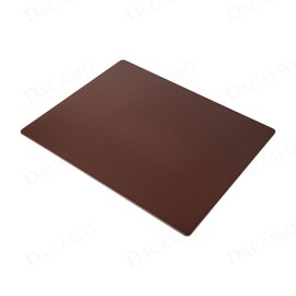 Dacasso 24" x 19" Chocolate Brown Leatherette Luxury Desk Mat Blotter w/Out Side Rails for Writing - Executive Desk Surface Protector