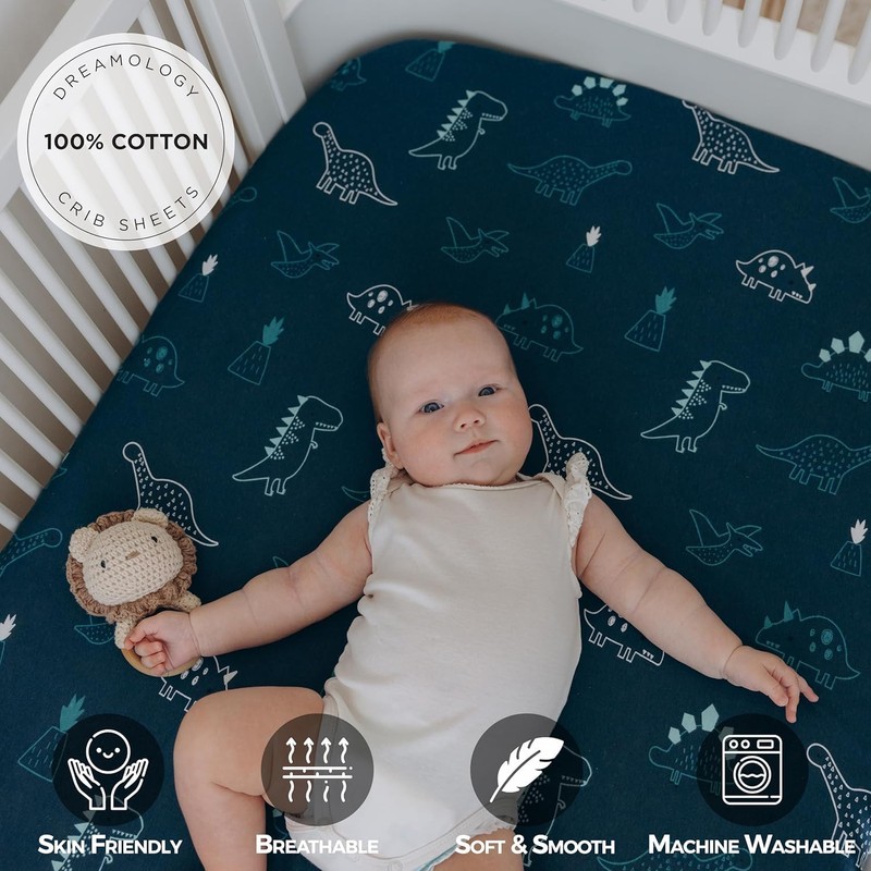 Dreamology Cotton Cot Bed Sheets,100% Cotton Jersey Cot Bed sheet,