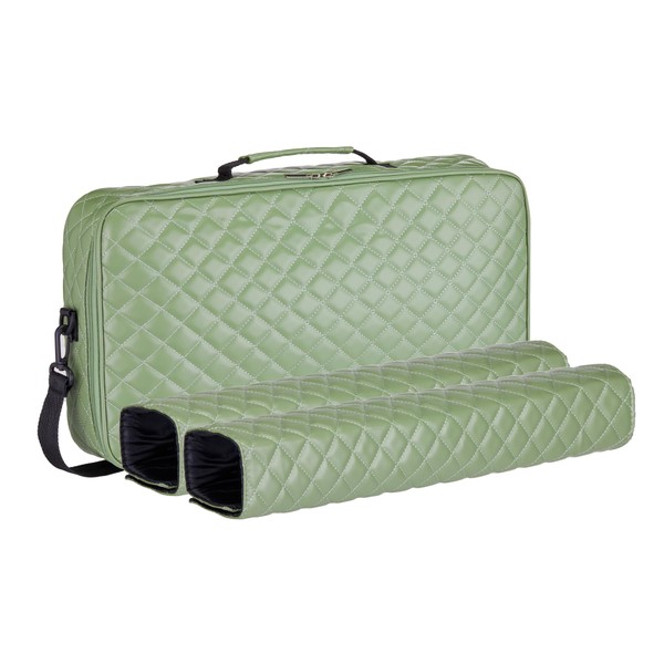 C&H Solutions “Green”Elegant Quilted PU Leather Mahjong Carrying Bag with