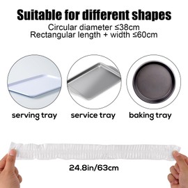 50pcs Baking Sheet Pan Bowl Covers, 9x13in PE Material Reusable Leak-Proof High Definition Clear Elastic Baking Tray Cover for Pizza Dough Proofing and Outdoor Food Fresh Keeping Supplie