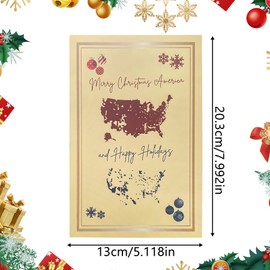 safoezy 7pcs Merry Christmas America Card 2024,Funny Christmas Card,Presidential Election Map Cards Festive America Christmas Card Fun and Memorable Greeting Card for the Season