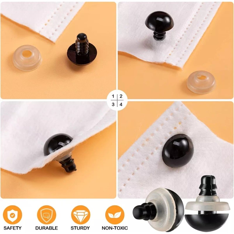 270 Piezas Ojos 6-12mm Nariz Arandelas Para Peluches Muñecos