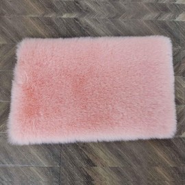 Pink Dollhouse Carpet, Dollhouse Miniature Carpet, Fluffy Mini Dollhouse Rug, Doll House Rug, Lightweight Dollhouse Decor for 1/12, 1/8, 1/6 (Square S)