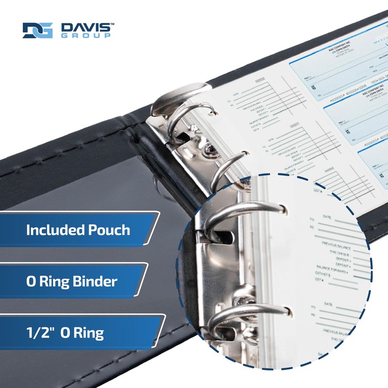 Premium 1UP Business Cheque Binder, Landscape Three-Ring Binder, (Black)