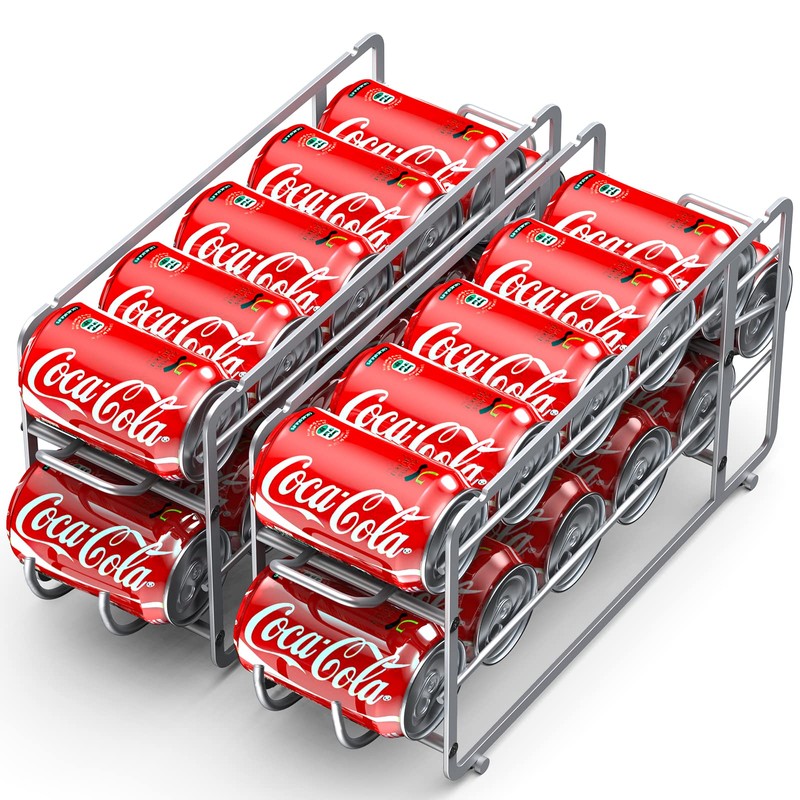 Canyave Soda Can Organizer Storage Rack, 2 Pack Stackable Beverage