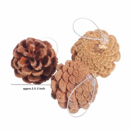 36 Pcs Christmas Pine Cones, 1.97 in Pinecones Ornaments with String for Crafting, Christmas, Thanksgiving, Autumn, Home Decorations, DIY Crafts and Gifts