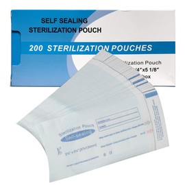 Uadme Sterilisation Pouches, 57 x 130mm Self Sealing Disposable Dental Sterile Pouche 200Pcs, Surgical Dentist Tools Small Sterilization Bags for Safe Storage of Medical Tools