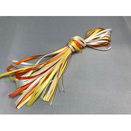 Yellows Oranges Whites ONLY 10 x 1metre x 3mm Satin Ribbon Assorted Yellow Orange Bundle Double Sided 10 metres Thin 3 mm