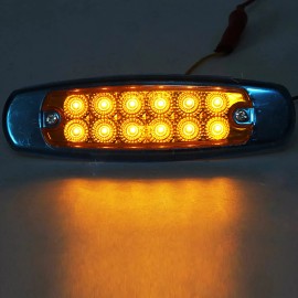us-parts-seller 10x Amber LED Marker Clearance Light 12-LED Trailer Truck Lights For Peterbilt