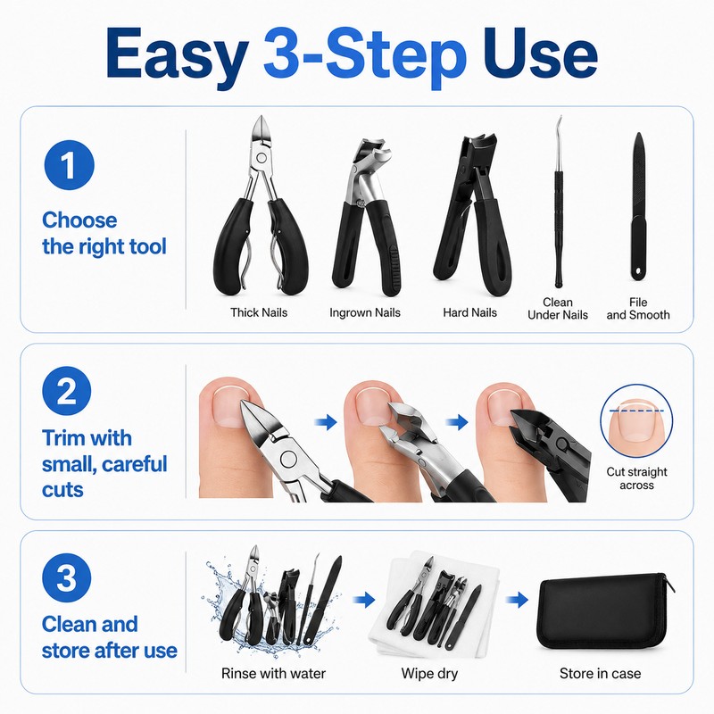 5-Piece Ingrown Toenail Tool Kit for Home Nail Care –