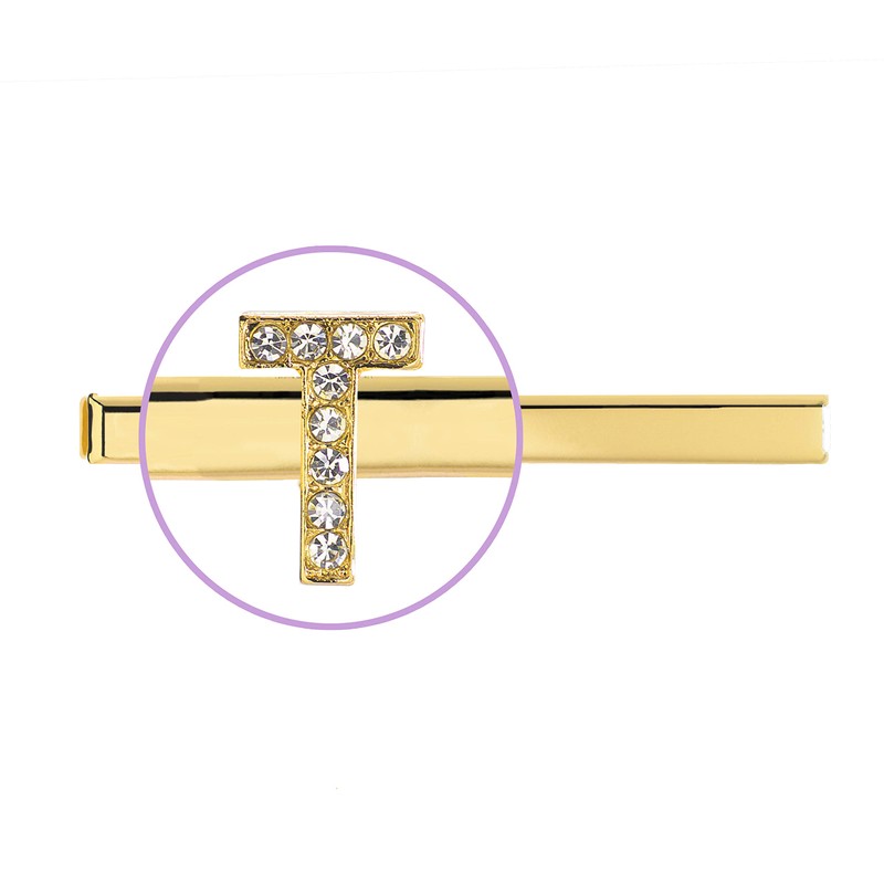 Spinningdasiy Crystal Initial Bijou Hair Clip T Gold
