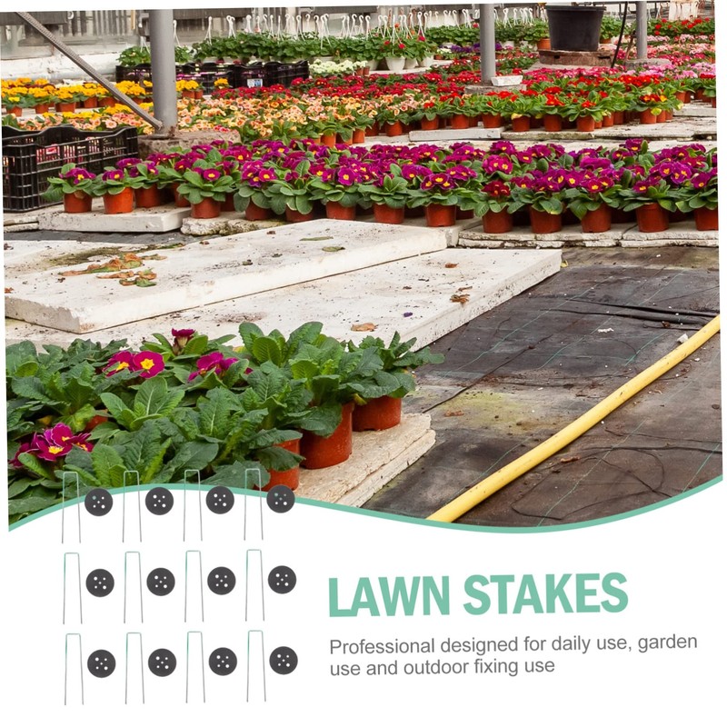 Levemolo 25 Sets U Shaped Ground Stakes with Gaskets for