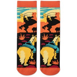 Lavley Giddy Up Cowboy Socks - Funny Novelty Socks for Men and Women Who Love Ranch Life and Horses - Fun Gift for Cowboys and Rodeo Fans - One Size Fits Most