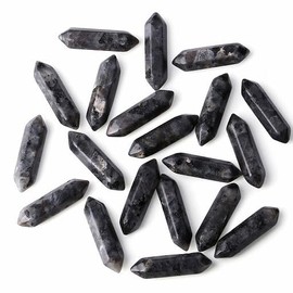 GUJOXILA Black Labradorite Healing Crystals Stone Bar Gemstones Sets Hexagonal Crystal Column Bulk Hexagonal Point Tower Reiki Meditation Spiritual Chakra Protection Energy Balancing Pack of 10