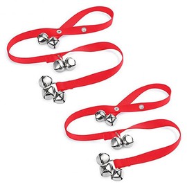 Dog Training Bells for Hanging on Door Knob, 2 Pieces Puppy Toilet Training Bell with Loud Jingle with Adjustable Strap, Pet Potty Training DoorBells (Red)