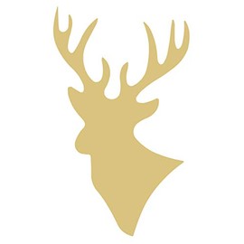 Deer Cutout Unfinished Wood Antlers Caribou Reindeer Forest Animal Buck Doe Zoo MDF Shape Canvas Style 1 (6")