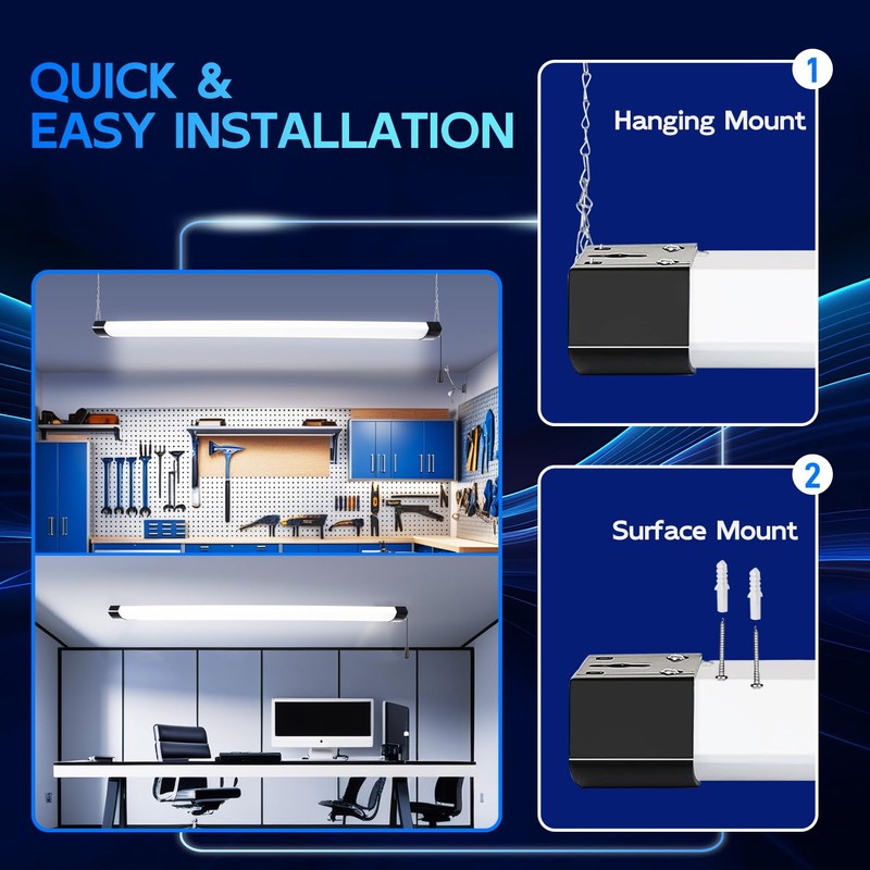 hykolity 4FT 120W LED Shop Light Linkable, 13000lm(400w Equivalent), 5000K