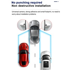 Culnflun Car Blind Spot Camera, Night Vision Assist Tape Mounting Left and Right Side View Camera for Car Surveillance System (Black)