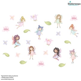 Stickerscape Fairy Wall Stickers (Flower Fairy) | Fairy Wall Stickers for a Children's Bedroom or Nursery | Easy to Apply and Cleanly Removable