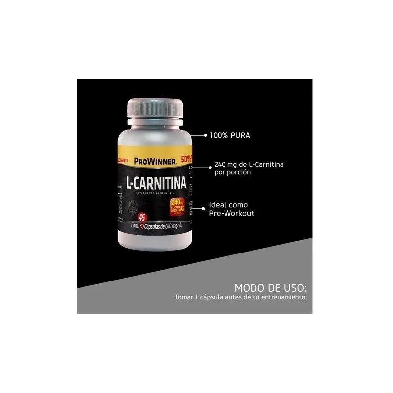 Suplemento L-carnitina (30 Cps) 50 Extra - Prowinner Sin Sabor