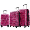 Merax 3 Piece Luggage Sets, Hardside Expandable Luggages Spinner Leopard