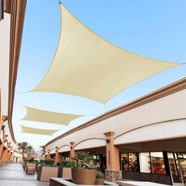 Royal Shade 12' x 18' Beige Sun Shade Sail Rectangle RSTAPRN1218-190GSM - Pergola Shade Sails Canopy for Patio