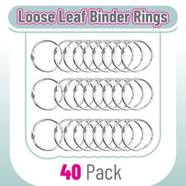 Mr. Pen- Loose Leaf Binder Ring, 40 Pack, Binder Rings 1 Inch, Metal Rings for Index Cards