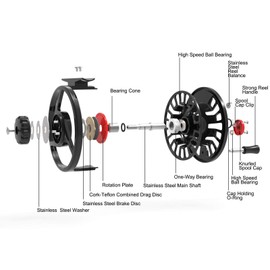 Maxcatch Tino Fly Fishing Reel in Large Arbor: 5/6 Weight (5/6 wt)
