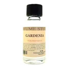 Gardenia Perfume Oil for Perfume Making, Personal Body Oil, Soap, Candle Making & Incense; Splash-On Clear 30ml Glass Bottle. Premium Quality Undiluted & Alcohol Free (1oz, Gardenia Fragrance Oil)