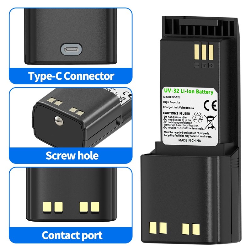 BAOFENG DM32 Battery 3800mAh Extended High-Capacity Rechargeable Battery