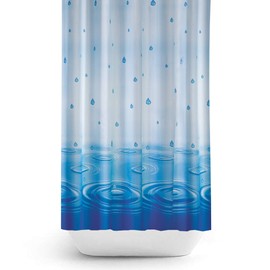 beytug Antibacterial Fabric Shower Curtain, Narrow Width, Extra Long - Rain Drop 120 x 200CM (47" x 78")