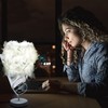 Feather Table Lamp, Bedside Table lamp for Bedroom, White Lamp