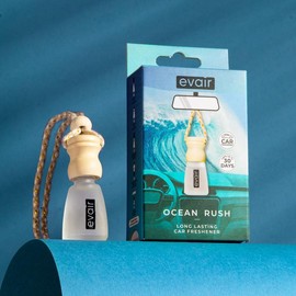 EVAIR Hanging Car Air Freshener | 5 ml | made with 100% Essential Oils - Fragrance: Ocean Rush