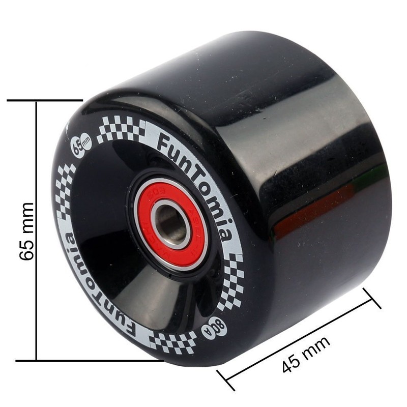 FunTomia Pack of 4 Longboard/Skateboard/Mini Board Wheels (Big Wheels) in