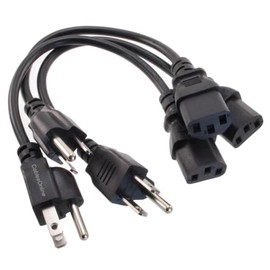 CablesOnline 3-Pack 1ft. Short 3-Conductor PC Power Cord, 18AWG NEMA 5-15P to IEC-60320-C13 Cable, PC-111-3