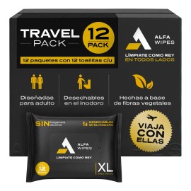 Toallitas Húmedas Alfa Wipes Desechable 12pack Con 12pzs C/u