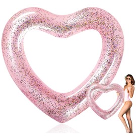 Heart Swim Ring 120 cm in Heart Shape or Swim Ring Adult Inflatable and Robust Design, Provides Fun for Adults on the Beach or in the Pool