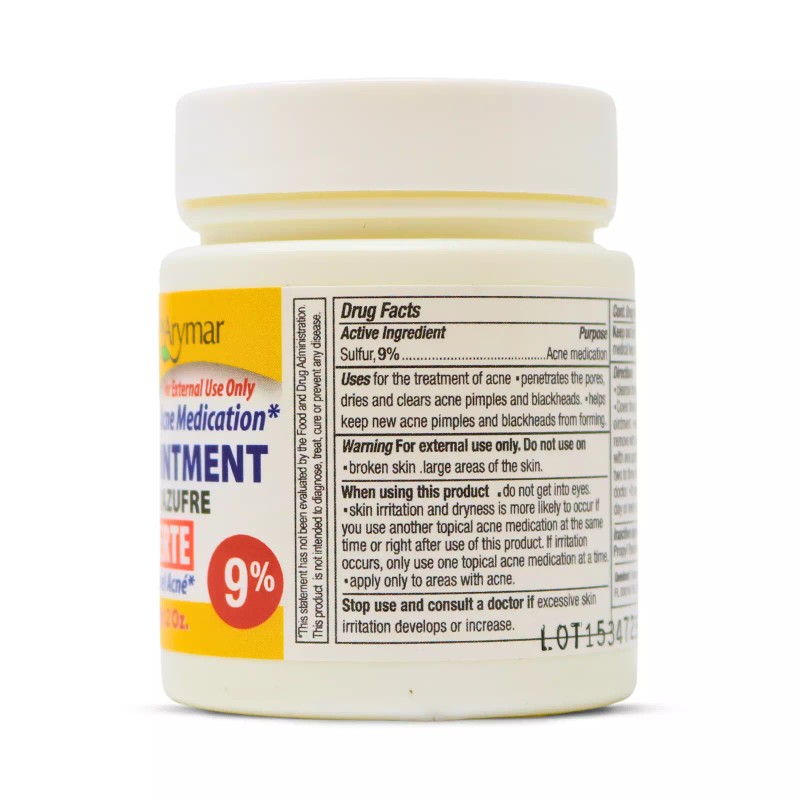 One by Arymar Sulfur Ointment 2 oz 9% for Acne
