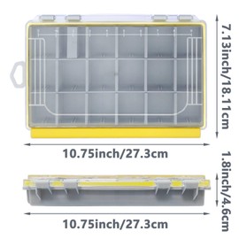 Aventik Waterproof Fishing Tackle Box Organizer with Removable Dividers Sturdy Lure Storage Box and Terminal Tackle Storage 3600/3700 Tackle Trays (Orange(2), 3700-13.98x8.86x2.2inch)