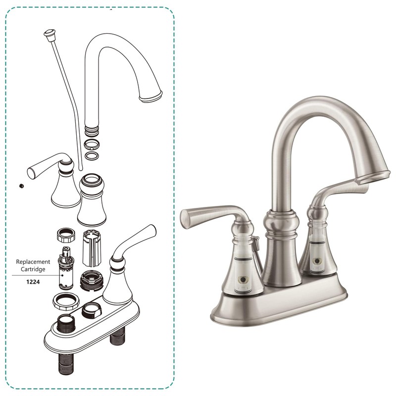 1224 1224B Faucet Cartridge Replacement Kit For Most Double Handle