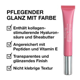 IsaDora Glossy Lip Treat Lip Gloss - Nourishing Lip Gloss for Full Lips - Stimulates Collagen Formation - Unique Shine without Sticking - Vegan with Shea Butter - Pink Pearl