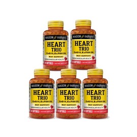 5 X 60 SOFTGELS HEART TRIO: CO Q-10 VITAMIN E FISH OIL CARDIOVASCULAR